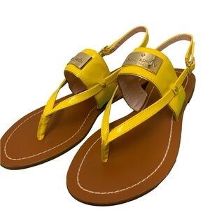Kate Spade New York Cassandra Women Sandals Yellow Sz 7 Faux Leather